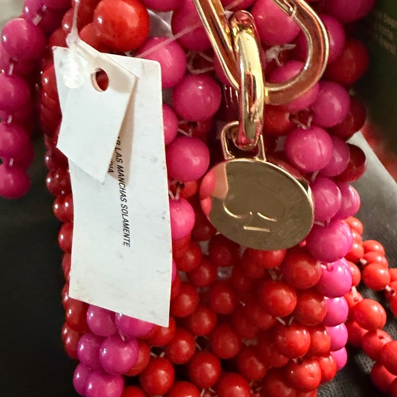 Kate Spade Vibrant Red and Pink Beaded Crossbody Mini Bag - Picture 8 of 14